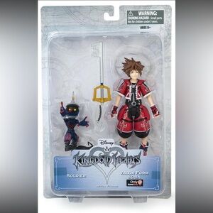 Disney Kingdom Hearts Valor Form Sora Figure Set - Red and Black